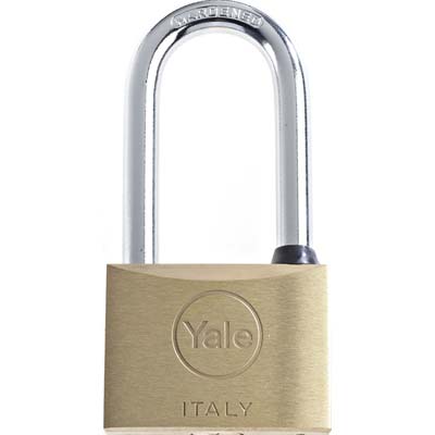 LUCCHETTO ARCO EXTRALUNGO YALE  OTTONE ARCO CROMATO CHIAVI 2 MM 50X91