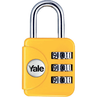 LUCCHETTO A COMBINAZIONE YP1 YALE - ACCIAIO VERNICIATO ARCO CROMATO MM 28- 2 pezzi