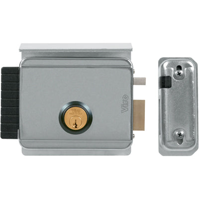 SERRATURA CANCELLO APPLICARE ELETTR V97 8992 VIRO  C.TONDO FISSO+ SCR E.50 A 80 MM DX