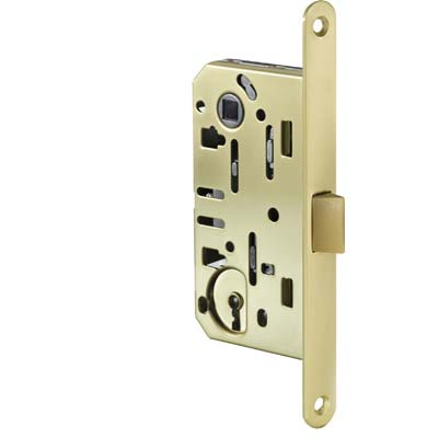 SERRATURA LEGNO INFILARE BBITTER T60 BONAITI  I.MM 90 F.MM 18 E.MM 50 B.TONDO OTTONE LUCIDO