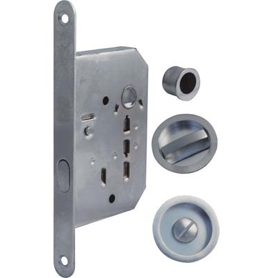 SERRATURA PORTA SCORREVOLE BON BONAITI  NICCHIE TONDE E.MM 50 B.TONDO CROMO SATINATO