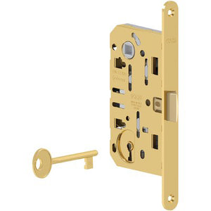 SERRATURA PATENT B.TONDO OTTONATO MEDIANA AGB  I.MM 90 F.MM 18 E.MM 50