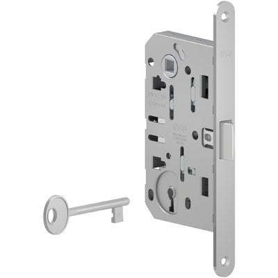 SERRATURA PATENT B.TONDO CROMO OPACO MEDIANA AGB  I.MM 90 F.MM 18 E.MM 50