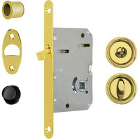 SERRATURA PORTA SCORREVOLE SCIVOLA TRE AGB  NICCHIE TONDE E.MM 50 B.TONDO OTTONE LUCIDO