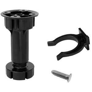 PIEDINO MOBILI REGOLABILE ABS - ASTA TONDA D.MM 29 H.CM 10/13 +CLIP +VITE CF=PZ 4- 5 confezioni