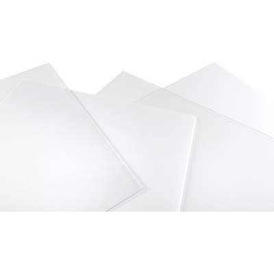 VETRO SINTETICO RIGIDO - POLISTIROLO TRASPARENTE CM 50X 50 S.MM 2- 10 pezzi