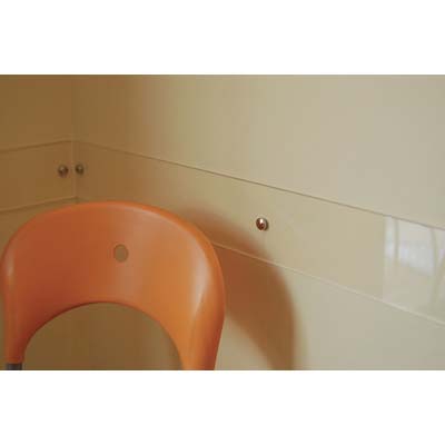 PARACOLPI BATTISEDIA VETRO SINTETICO - POLISTIROLO TRASP. CM 80X12 CON FORI +TASSELLI- 5 pezzi