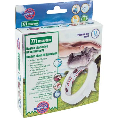 NASTRO BIADESIVO 771 FISSAFORTE EUROCEL - MM 25 ML  1,5- 12 pezzi