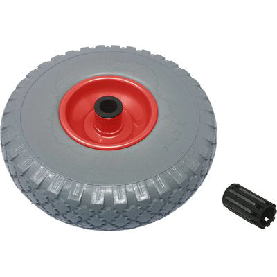 RUOTA PU ANTIFORO X BRAVETTA MOZZO CENTRATO HAND  3.00X4 DISCO METALLO MOZZO MM 75 F.MM 20