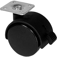 RUOTA X MOBILI DOPPIA + FERMO - NYLON NERO D.MM 40 KG 30 P.MM 38X38- 20 pezzi