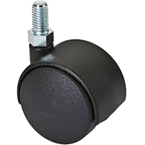 RUOTA X MOBILI DOPPIA PERNO FILETTATO - NYLON NERO MA8X12 D.MM 40 KG 30- 20 pezzi