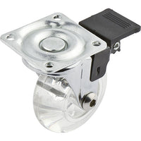 RUOTA A FORCELLA GIREVOLE TRASPARENTE + FERMO - A/ZINCR/GOMMA TRASPARENTE D.MM 50X21 P.MM 42X42- 12 pezzi