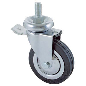 RUOTA A FORCELLA GIREV P.FILETT +FERMO 155BISB AVO  A/CROMATO/GOMMA NERA D.MM  60X24 F.MA 10X30