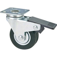 RUOTA A FORCELLA GIREVOLE + FERMO 160BIS AVO - A/ZINCR/GOMMA NERA P.MM 40X40 D.MM 40X18- 4 pezzi