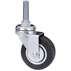 RUOTA A FORCELLA GIREVOLE PERNO FILETTATO 160B AVO - A/ZINCR/GOMMA NERA D.MM 40X18 F.MA 8X30- 4 pezzi