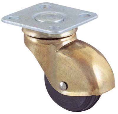 RUOTA SFERICA GIREVOLE 210 AVO - A/OTTONATO/GOMMA D.MM 35X18 P.MM 40X40- 4 pezzi