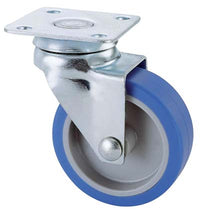 RUOTA A FORCELLA GIREVOLE 221 AVO - A/ZINCR/GOMMA BLU P.MM 40X40 D.MM 40X18- 4 pezzi