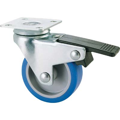 RUOTA A FORCELLA GIREVOLE  + FERMO 221BIS AVO - A/ZINCR/GOMMA BLU P.MM 40X40 D.MM 40X18- 4 pezzi