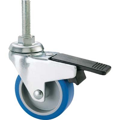 RUOTA A FORCELLA GIREV+FERMO PERNO FIL 221BISB AVO - A/ZINCR/GOMMA BLU F.MA 8X30 D.MM 50X18- 4 pezzi