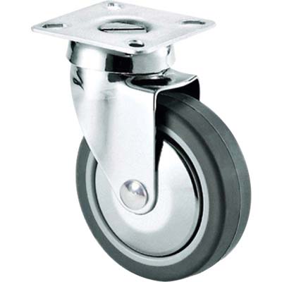 RUOTA A FORCELLA GIREVOLE 220C AVO - A/ZINCR/GOMMA GRIGIA D.MM 60X24 P.MM 60X60- 4 pezzi