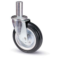 RUOTA A FORCELLA TUBI INNOCENTI 80BI AVO  A/ZINCR/GOMMA NERA MM 200X50 PERNO GIR MM 40X190