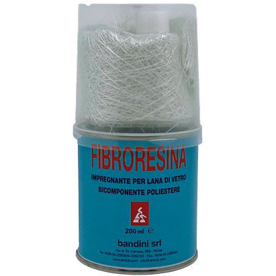 FIBRORESINA IN MINI KIT - LANA VETRO E BICCHIERINO ML 200- 2 pezzi