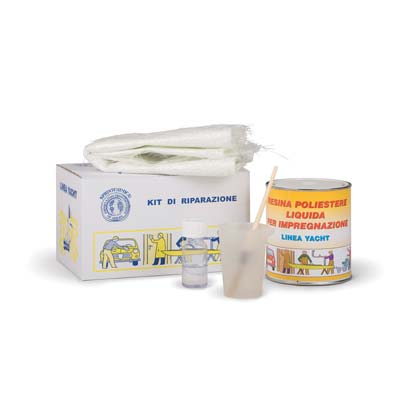 FIBRORESINA IN KIT  LANA VETRO PENNELLO E CIOTOLA ML 750