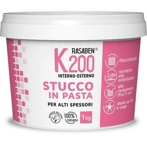 STUCCO PASTA INTERNO ESTERNO K200 K2 RASABEN - KG 1 ALTI SPESSORI- 12 pezzi