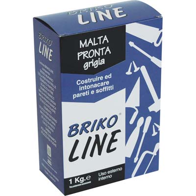 INTONACO PRONTO GRIGIO BRIKO LINE - KG 1- 12 pezzi