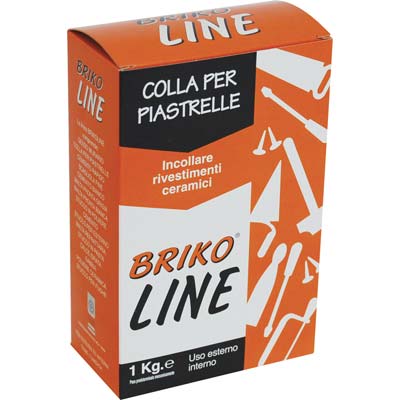 COLLANTE MAIOLICHE POLVERE BRIKO LINE - BIANCO KG 1- 12 pezzi
