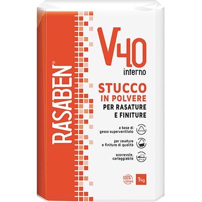 STUCCO POLVERE INTERNO V40 K2 RASABEN - KG  1- 24 pezzi