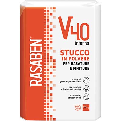 STUCCO POLVERE INTERNO V40 K2 RASABEN  KG 20