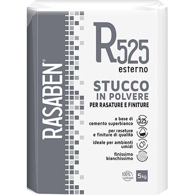 STUCCO POLVERE ESTERNO R525 K2 RASABEN - KG  5- 4 pezzi