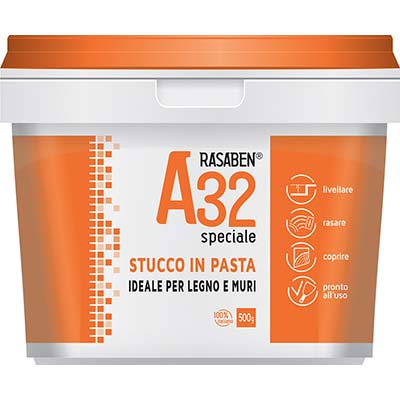 STUCCO PASTA LEGNO MURO A32 K2 RASABEN - KG  0,5- 24 pezzi
