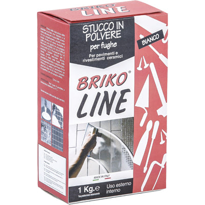 STUCCO FUGHE MAIOLICHE BRIKO LINE - BIANCO KG 1- 12 pezzi