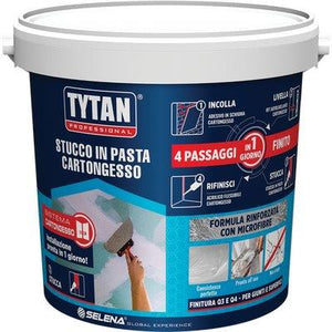 STUCCO PASTA CARTONGESSO TYTAN  BIANCO FIBRATO KG 1,8