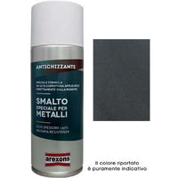 SMALTO SPRAY SPECIALE METALLO AREXONS - ANTICHIZZANTE GRIGIO FORGIA ML 400- 6 pezzi