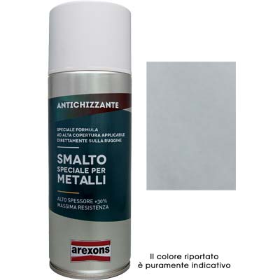 SMALTO SPRAY SPECIALE METALLO AREXONS - ANTICHIZZANTE GRIGIO CHIARO ML 400- 6 pezzi