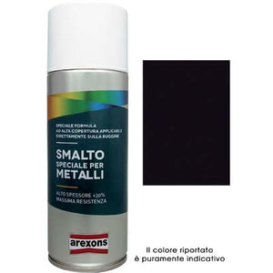 SMALTO SPRAY SPECIALE METALLO AREXONS - NERO INTENSO BRILLANTE RAL 9005 ML 400- 6 pezzi