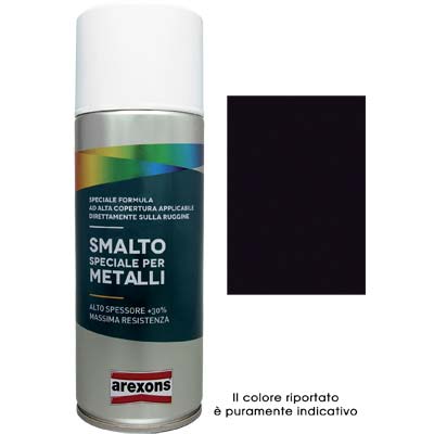 SMALTO SPRAY SPECIALE METALLO AREXONS - NERO INTENSO BRILLANTE RAL 9005 ML 400- 6 pezzi