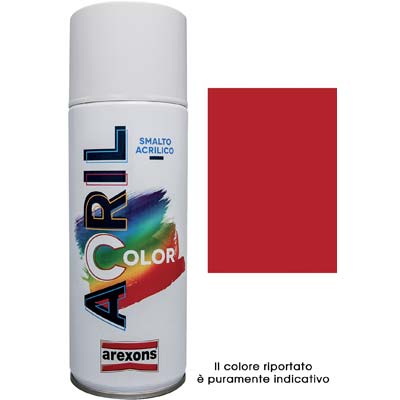 SMALTO SPRAY ACRIL COLOR AREXONS - ROSSO FUOCO RAL 3000 ML 400- 6 pezzi