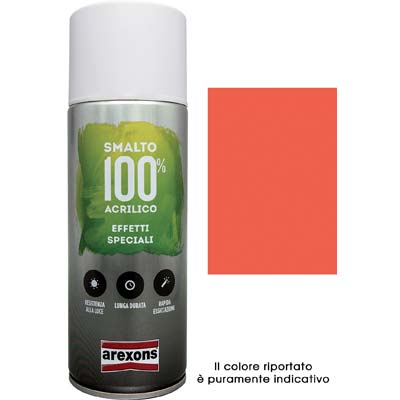 SMALTO SPRAY 100% ACRILICO FLUORESCENTE AREXONS - ROSSO ML 400- 6 pezzi
