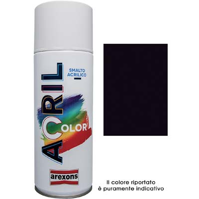 SMALTO SPRAY ACRIL COLOR AREXONS - NERO LUCIDO RAL 9005 ML 400- 6 pezzi