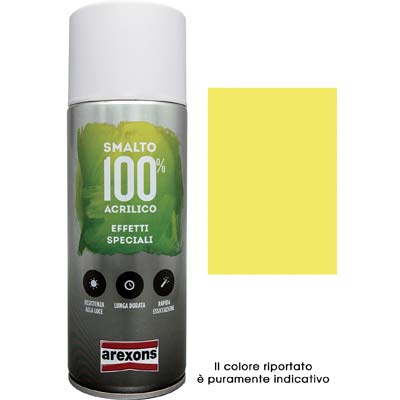 SMALTO SPRAY 100% ACRILICO FLUORESCENTE AREXONS - GIALLO ML 400- 6 pezzi