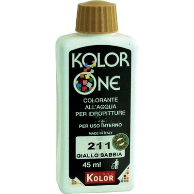 COLORANTE ACQUA KOLORONE - 211 GIALLO SABBIA ML 45- 12 pezzi