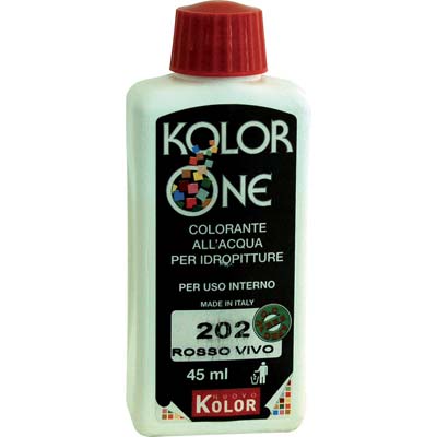 COLORANTE ACQUA KOLORONE - 202 ROSSO VIVO ML 45- 12 pezzi