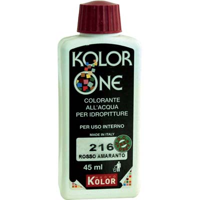 COLORANTE ACQUA KOLORONE - 216 ROSSO AMARANTO ML 45- 12 pezzi
