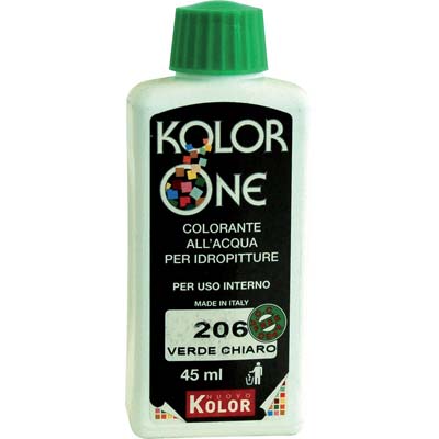 COLORANTE ACQUA KOLORONE - 206 VERDE CHIARO ML 45- 12 pezzi