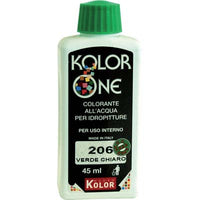 COLORANTE ACQUA KOLORONE - 206 VERDE CHIARO ML 45- 12 pezzi