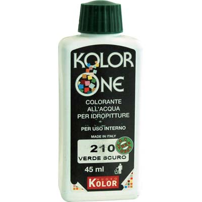 COLORANTE ACQUA KOLORONE - 210 VERDE SCURO ML 45- 12 pezzi